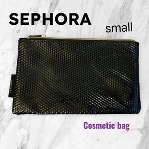 👍*GUC* SEPHORA | XS | Classic Black makeup pouch  sleek textured shiny finish